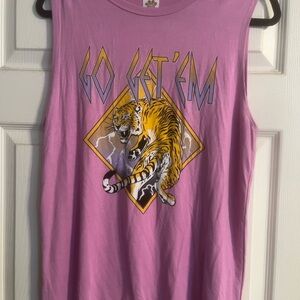 Purple Graphic Tank Top